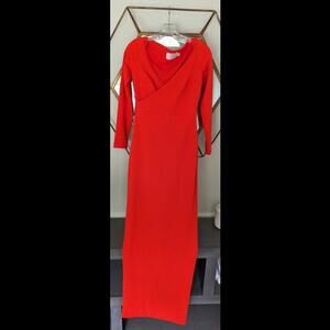AUTH Solace London Neon Orange Gown, Size 4